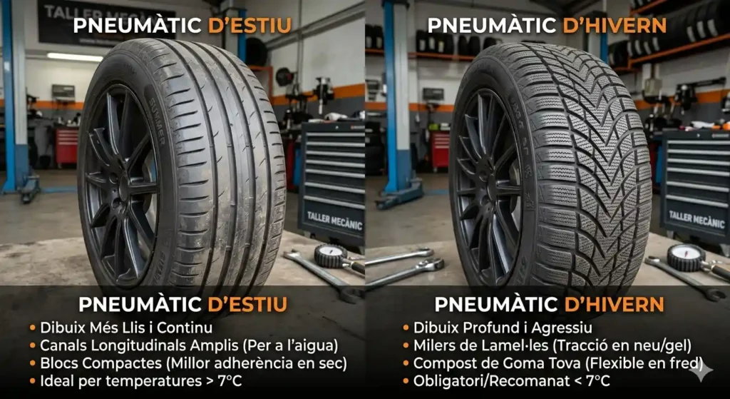 comparativa pneumatics estiu hivern lleida